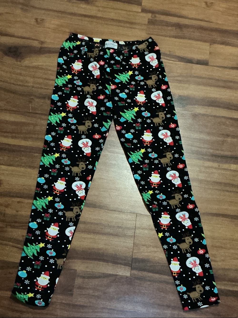 Christmas Print Leggings black womens sz s/m great condition holidays